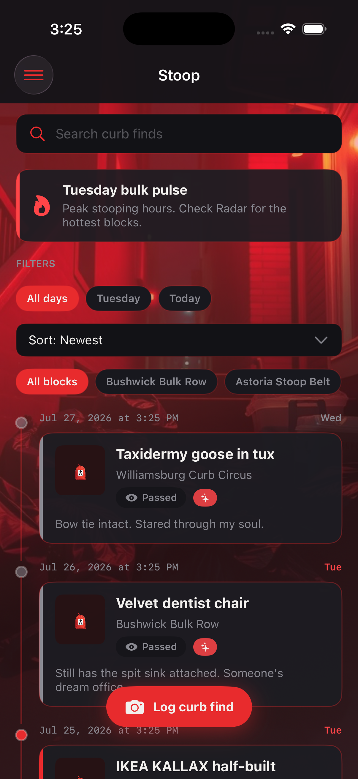 Stoop feed timeline